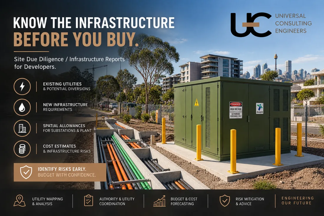Site due diligence and infrastructure reports — UCE